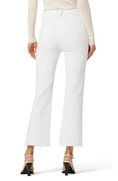 Shop Hudson Faye Ultrahigh Waist Raw Hem Ankle Bootcut Jeans In White