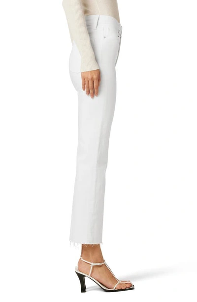 Shop Hudson Faye Ultrahigh Waist Raw Hem Ankle Bootcut Jeans In White