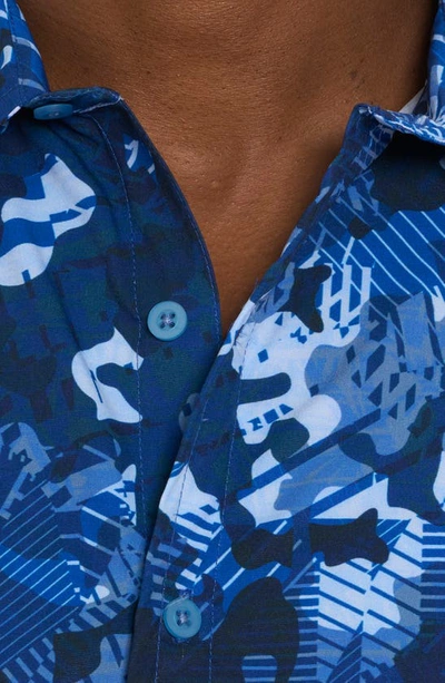 Shop Robert Graham Blues Club Camo Short Sleeve Performance Button-up Shirt