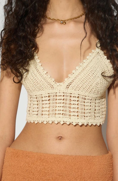 Shop Something New Kristen Crochet Bra Top In Perfectly Pale