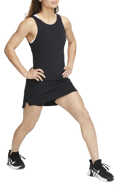 Shop Nike Bliss Dri-fit Training Dress In Black/ Clear