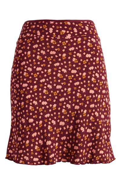 Shop Free People Irl Floral Skirt In Plum Combo