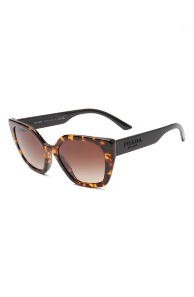 Shop Prada 52mm Butterfly Polarized Sunglasses In Brown Gradient