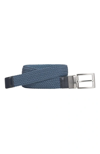 Shop Johnston & Murphy Reversible Stretch Belt In Navy/ Blue