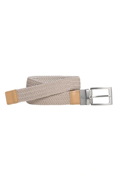 Shop Johnston & Murphy Reversible Stretch Belt In Dark Taupe/ White