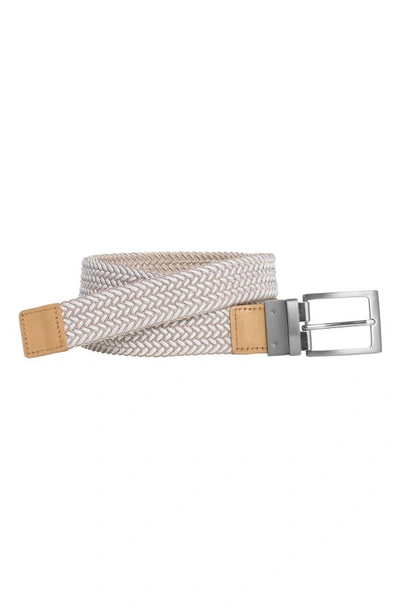 Shop Johnston & Murphy Reversible Stretch Belt In Dark Taupe/ White