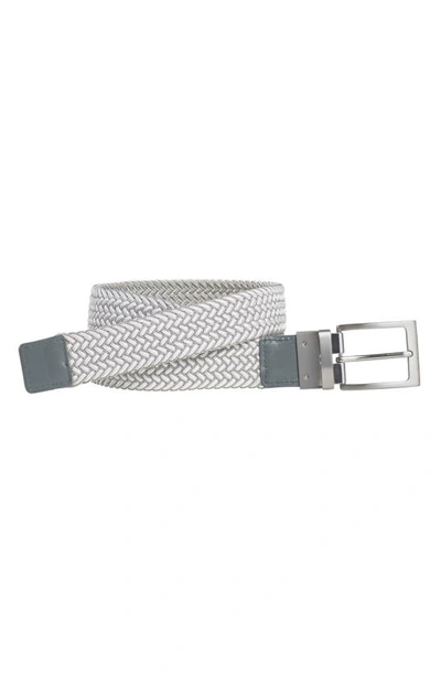 Shop Johnston & Murphy Reversible Stretch Belt In Gray/ White