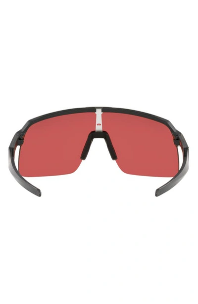 Shop Oakley Sutro Lite 139mm Prizm™ Wrap Shield Sunglasses In Matte Carbon/ Prizm Sapphire