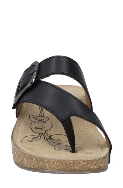 Josef Seibel Womens Toe Loop Slide Sandals In Black