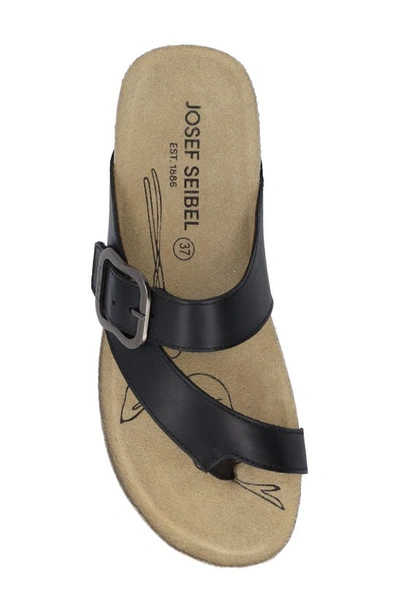 Josef Seibel Womens Toe Loop Slide Sandals In Black