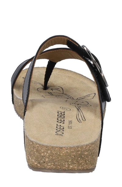 Josef Seibel Womens Toe Loop Slide Sandals In Black