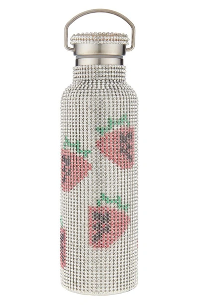 Shop Collina Strada Crystal Embellished Insulated Water Bottle In Strawberries