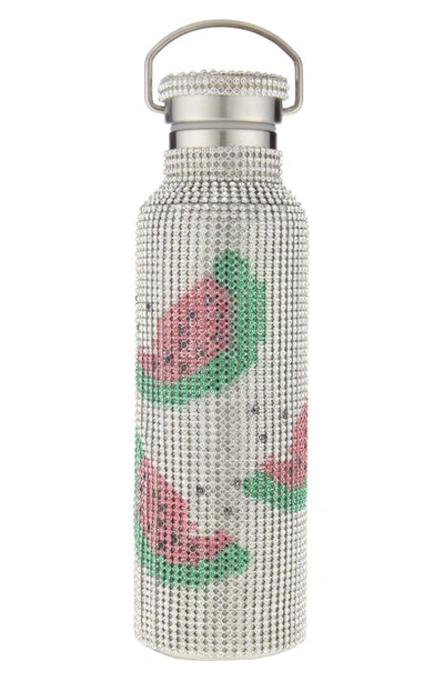 Shop Collina Strada Crystal Embellished Insulated Water Bottle In Watermelon