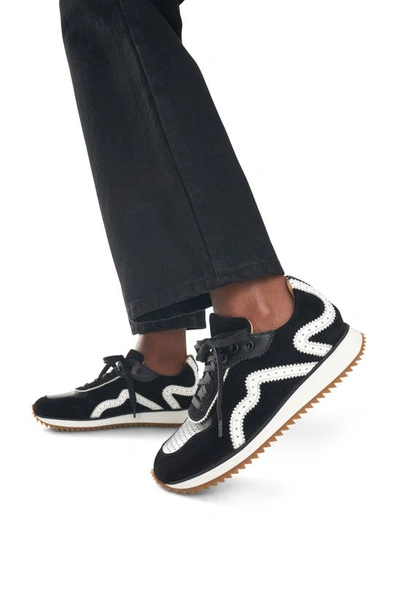 The Office Of Angela Scott The Remi Perforated Suede Low-top Sneakers In Black