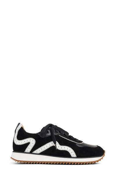 The Office Of Angela Scott The Remi Perforated Suede Low-top Sneakers In Black