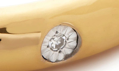 Shop Monica Vinader Deia Mini Diamond Ring In 18ct Gold Vermeil/ Ss