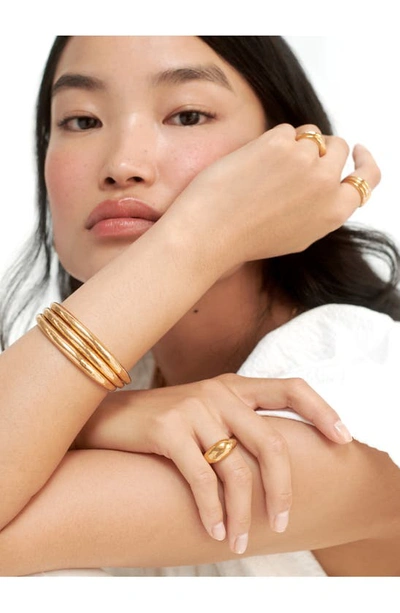 Shop Monica Vinader Deia Cuff Bracelet In 18ct Gold Vermeil/ Ss