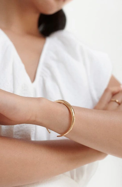 Shop Monica Vinader Deia Cuff Bracelet In 18ct Gold Vermeil/ Ss