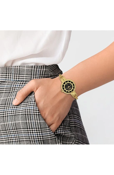 Shop Versus Les Docks Black Crystal Dial Bracelet Watch, 30mm In Ip Yellow Gold