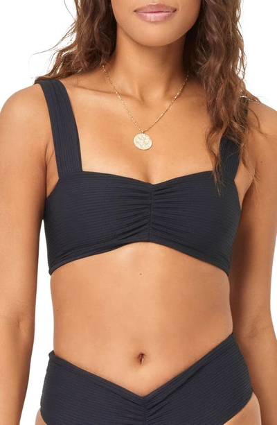 L*space Marlee Ribbed Bikini Top In Black