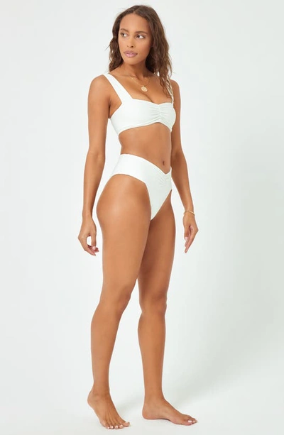 L*space Bardot Ribbed Bikini Bottoms In Cream