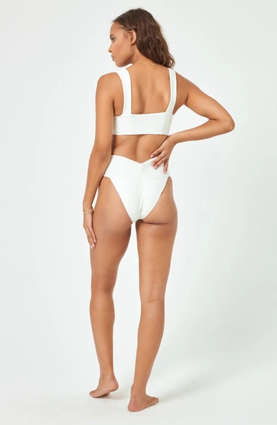 L*space Bardot Ribbed Bikini Bottoms In Cream