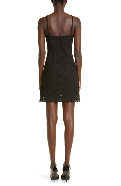 Shop Dolce & Gabbana Lace Crepe Dress In Black