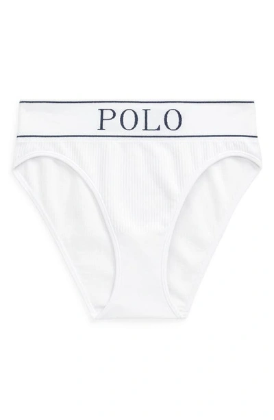 Shop Polo Ralph Lauren High Waist Briefs In White Cloud