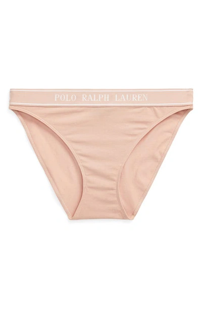 Shop Polo Ralph Lauren Cotton Blend Bikini In Clay