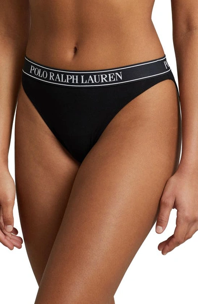 Shop Polo Ralph Lauren Cotton Blend Bikini In Onyx