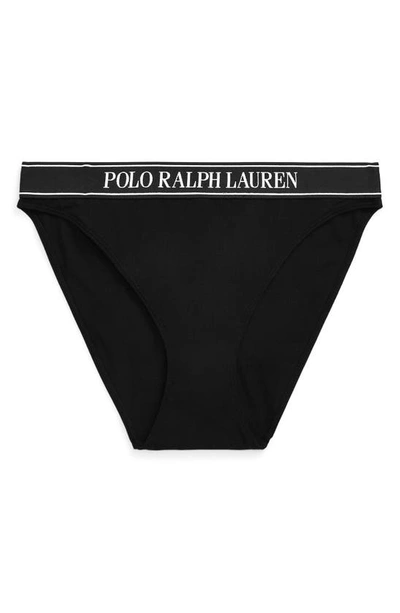 Shop Polo Ralph Lauren Cotton Blend Bikini In Onyx