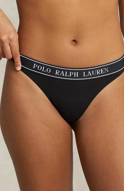 Polo Ralph Lauren Women's Polo Essentials Thong In Onyx
