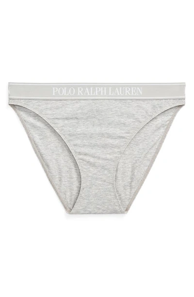 Shop Polo Ralph Lauren Cotton Blend Bikini In Heather Grey