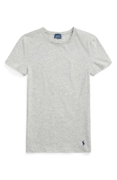 Shop Polo Ralph Lauren Stretch Cotton T-shirt In Heather Grey
