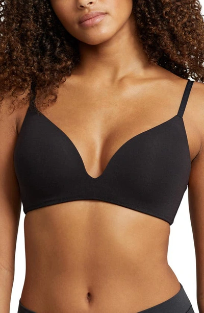 Shop Polo Ralph Lauren Wire Free Plunge Bra In Onyx