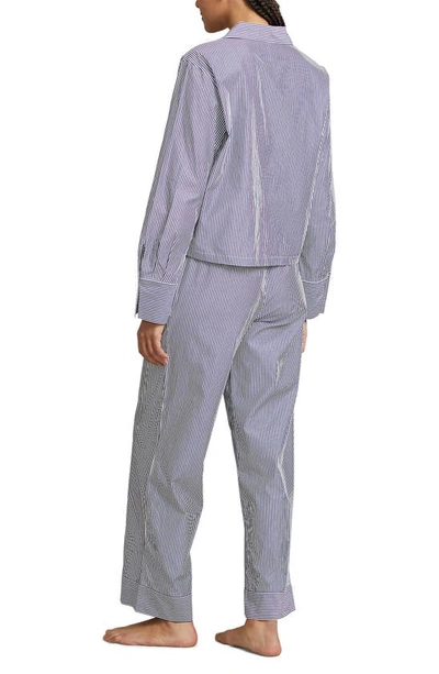 Shop Polo Ralph Lauren Cotton Poplin Pajamas In Purple Stripes