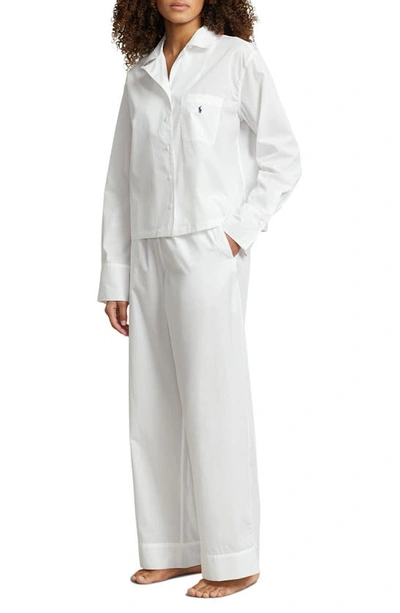 Shop Polo Ralph Lauren Cotton Poplin Pajamas In White Cloud