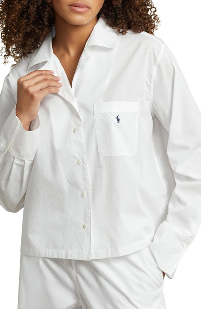 Shop Polo Ralph Lauren Cotton Poplin Pajamas In White Cloud