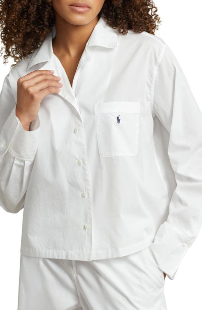 Polo Ralph Lauren Cotton Poplin Pajamas In White Cloud