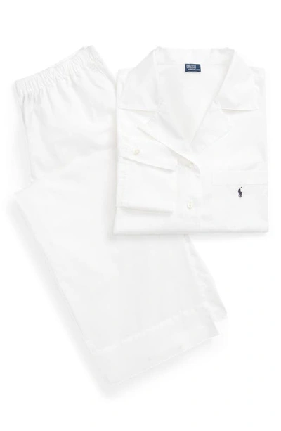 Shop Polo Ralph Lauren Cotton Poplin Pajamas In White Cloud