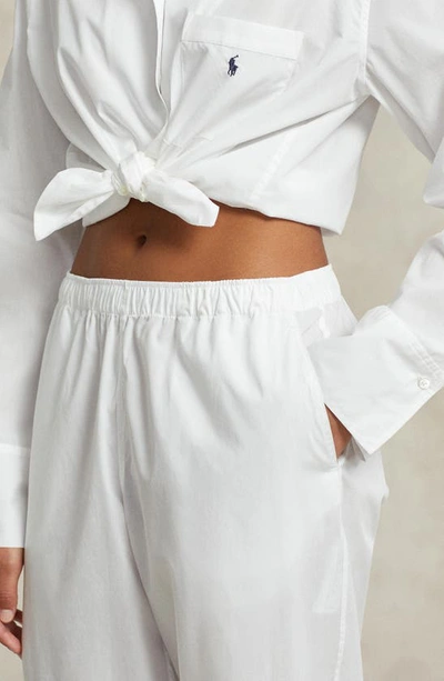 Polo Ralph Lauren Cotton Poplin Pajamas In White Cloud