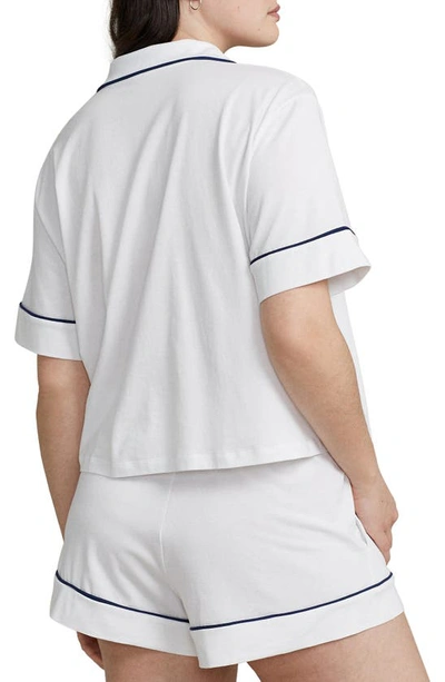 Shop Polo Ralph Lauren Cotton Blend Short Pajamas In White Cloud