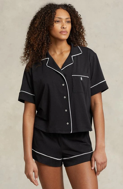 Shop Polo Ralph Lauren Cotton Blend Short Pajamas In Onyx