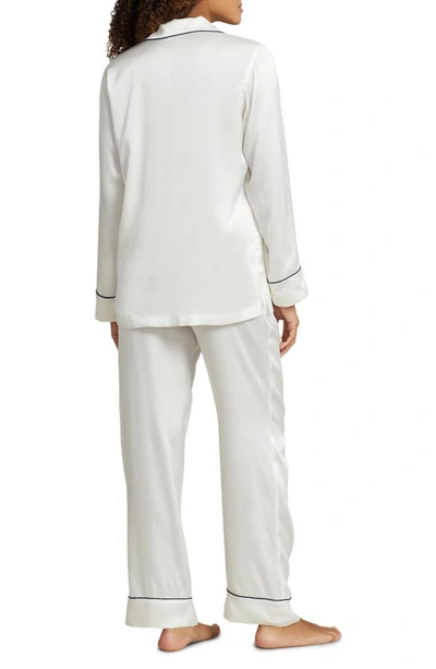 Shop Polo Ralph Lauren Stretch Silk Pajamas In Ecru