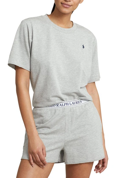 Shop Polo Ralph Lauren Short Pajamas In Heather Grey