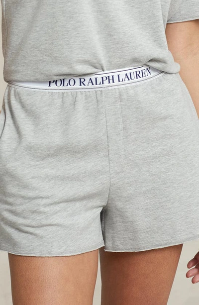 Shop Polo Ralph Lauren Short Pajamas In Heather Grey