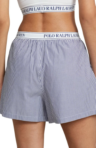 Shop Polo Ralph Lauren Boxer Pajama Shorts In Purple Stripes