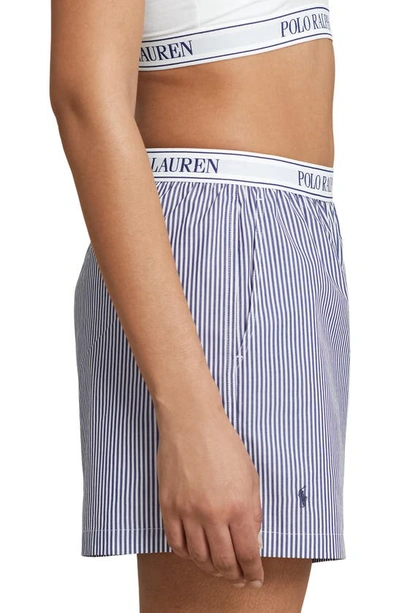 Shop Polo Ralph Lauren Boxer Pajama Shorts In Purple Stripes