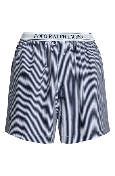 Shop Polo Ralph Lauren Boxer Pajama Shorts In Purple Stripes