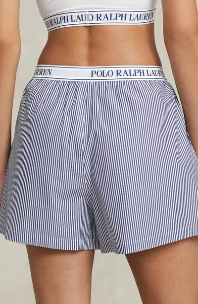 Shop Polo Ralph Lauren Boxer Pajama Shorts In Purple Stripes